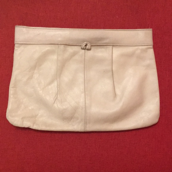 Cream white vintage leather clutch - Picture 2 of 6